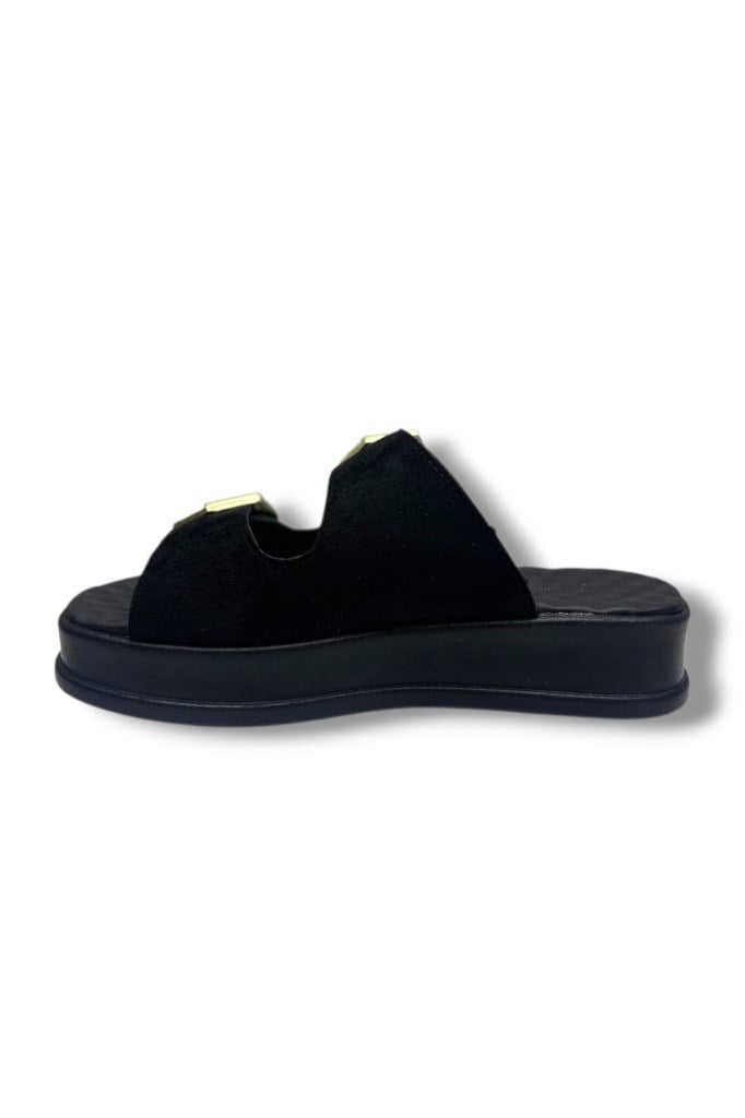 Şanzelize K105-26 Süet Çift Bant Anatomik Taban Kadın Terlik