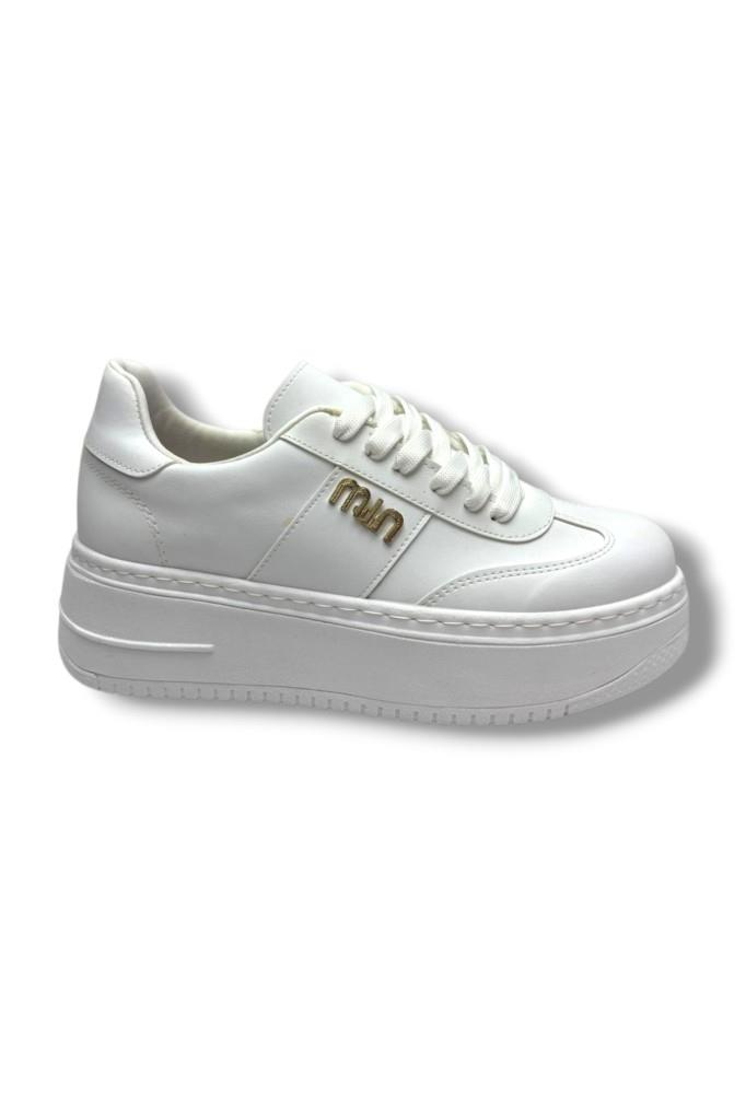 Şanzelize K16-26 Cilt Deri Yüksek Anatomik Taban Bağcıklı Kadın Sneaker