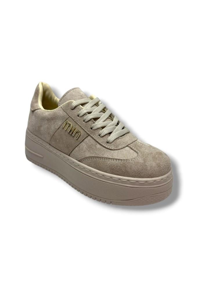 Şanzelize K16-26 Süet Deri Yüksek Anatomik Taban Bağcıklı Kadın Sneaker
