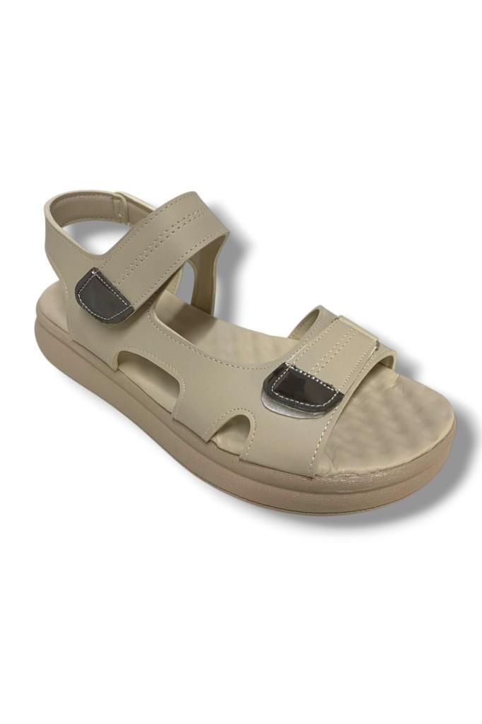 Şanzelize K401-25 Deri Anatomik Cırt Bantlı Kadın Sandalet