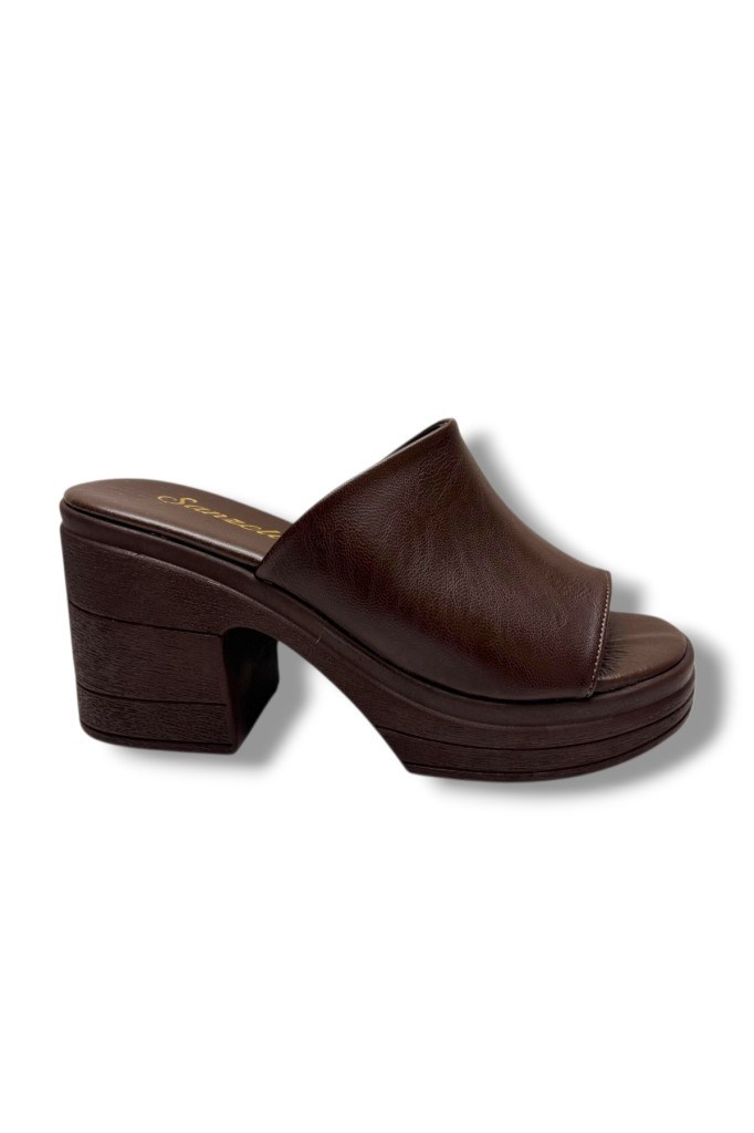 Şanzelize K500-26 Deri Anatomik Dolgu Topuklu Kadın Terlik