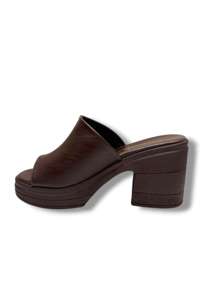 Şanzelize K500-26 Deri Anatomik Dolgu Topuklu Kadın Terlik