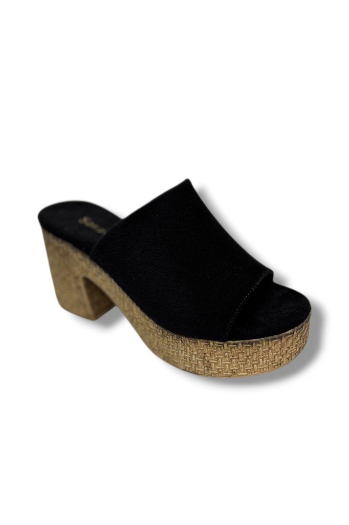 Şanzelize K500-26 Süet Anatomik Dolgu Topuklu Kadın Terlik