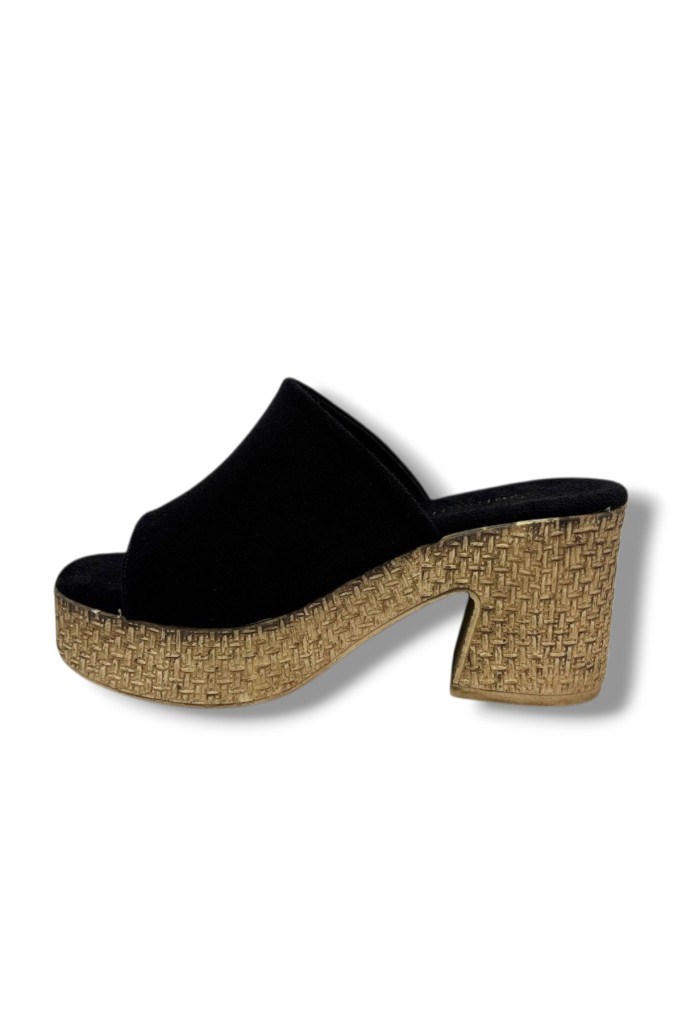 Şanzelize K500-26 Süet Anatomik Dolgu Topuklu Kadın Terlik