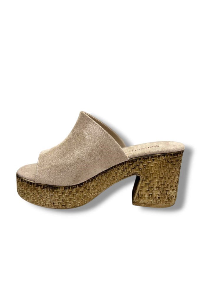 Şanzelize K500-26 Süet Anatomik Dolgu Topuklu Kadın Terlik