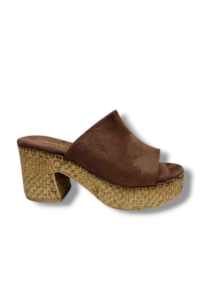 Şanzelize K500-26 Süet Anatomik Dolgu Topuklu Kadın Terlik