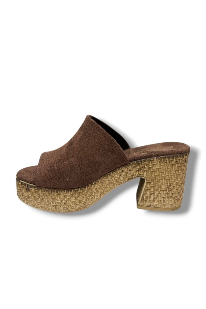 Şanzelize K500-26 Süet Anatomik Dolgu Topuklu Kadın Terlik