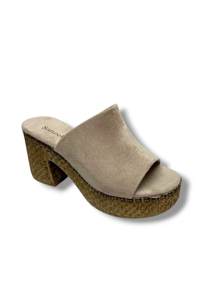 Şanzelize K500-26 Süet Anatomik Dolgu Topuklu Kadın Terlik