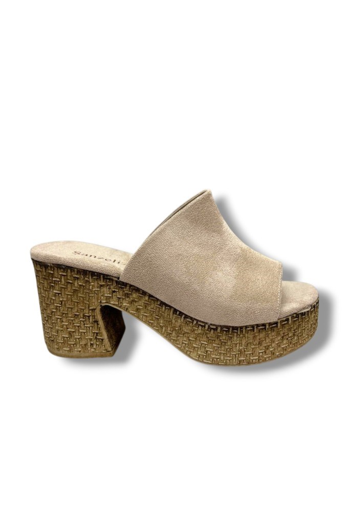 Şanzelize K500-26 Süet Anatomik Dolgu Topuklu Kadın Terlik