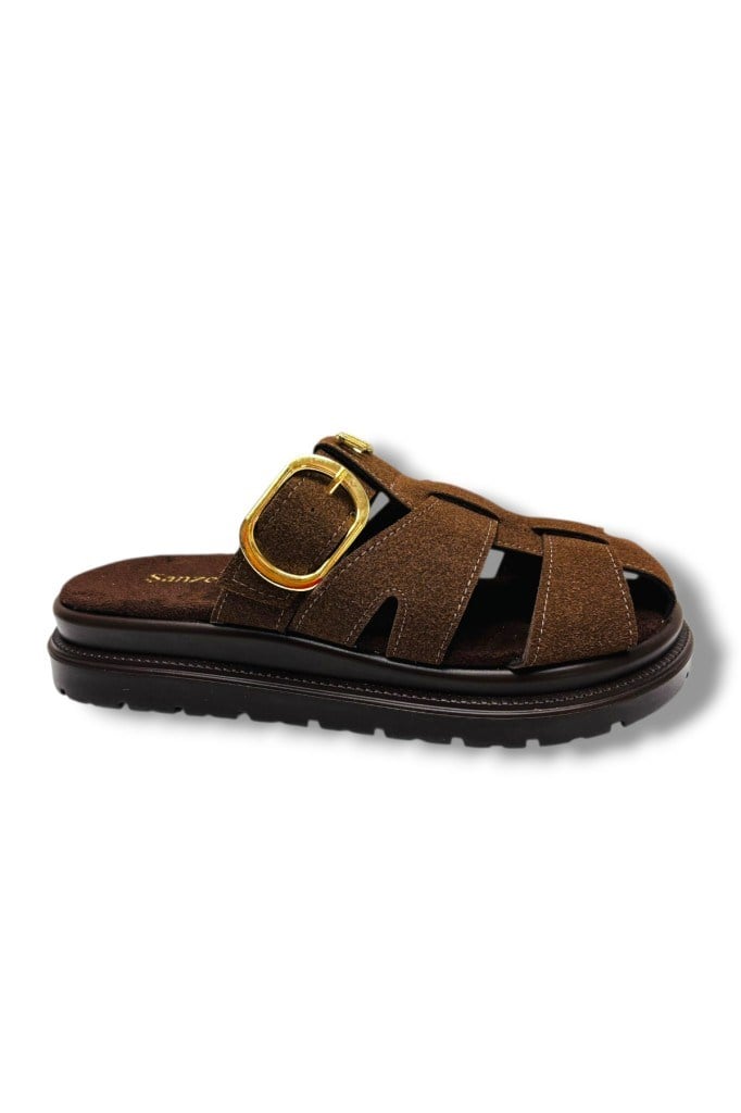 Şanzelize K800-26 Süet Tokalı Anatomik Taban Kadın Terlik