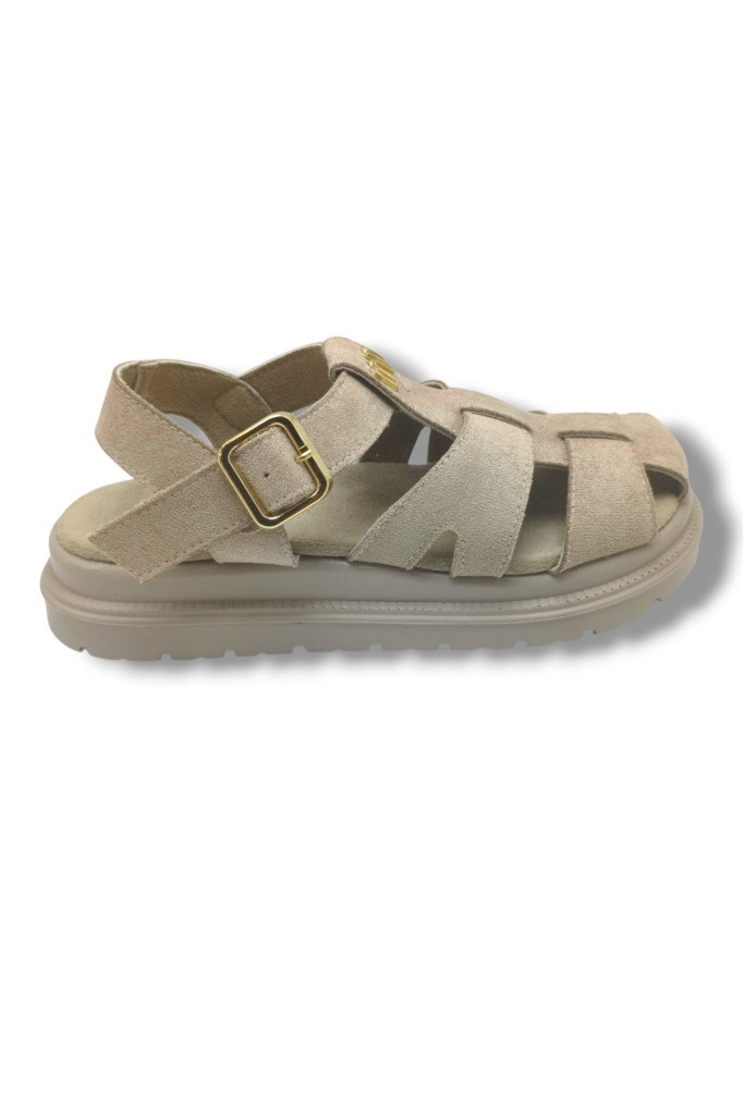 Şanzelize K805-26 Süet Tokalı Anatomik Taban Kadın Sandalet