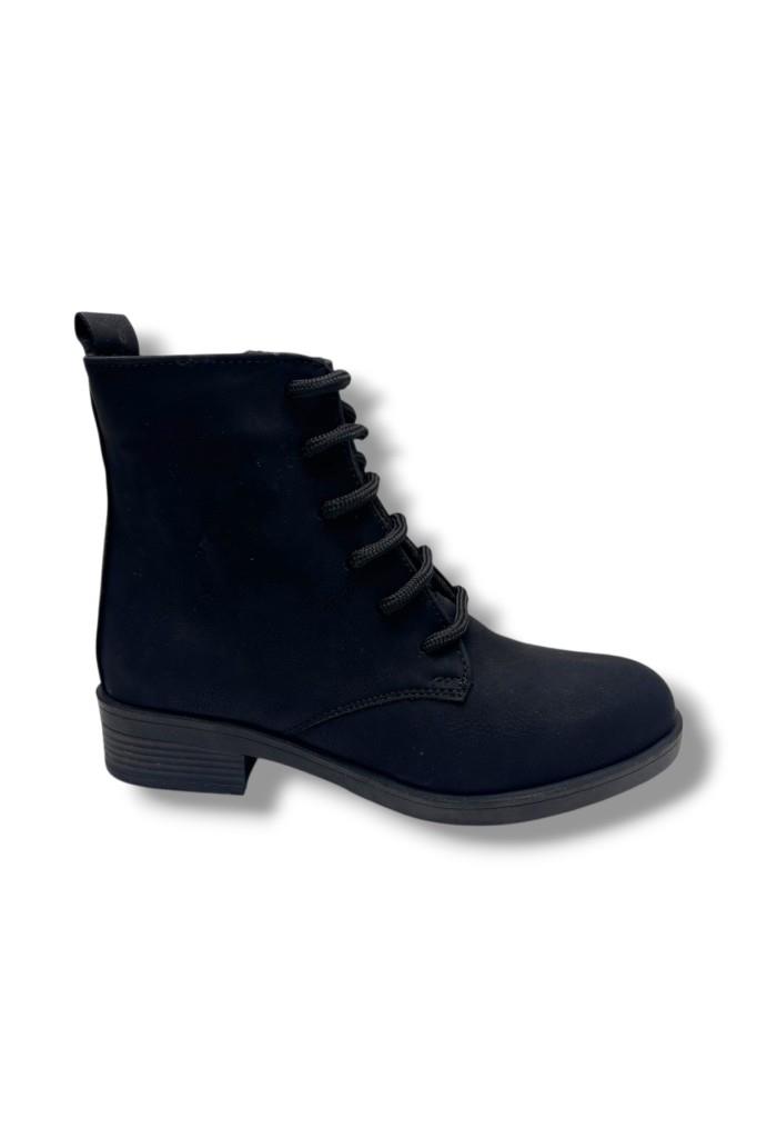 Sdf 152-26 Anatomik Yağlı Deri Fermuarlı Bağcıklı Kadın Bot