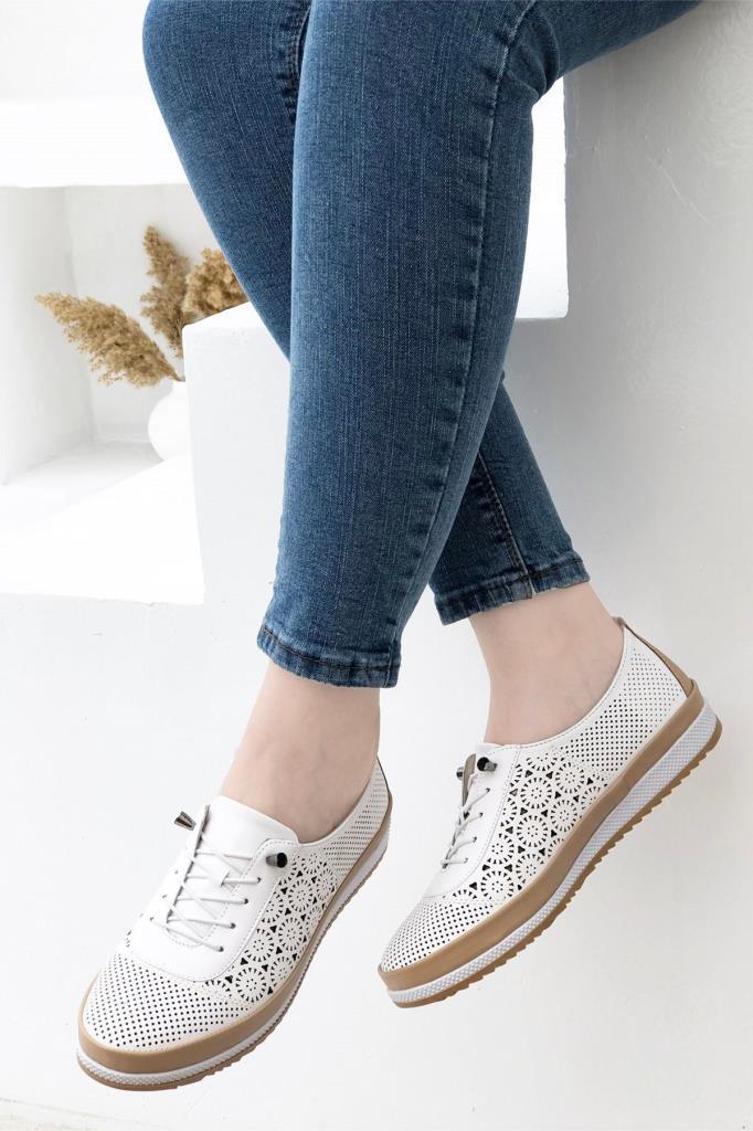 Sdf 701-24  Baskı  Deri Trend Fashion Kadın Ayakkabı
