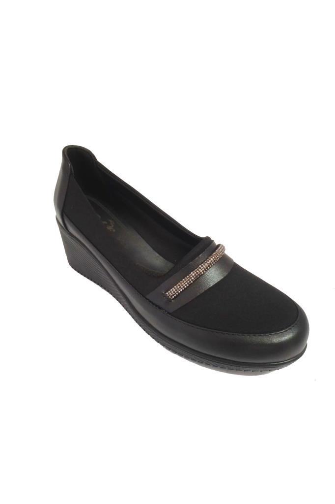 Sdf 703-24 Deri Casual Anatomik Dolgu Topuk Kadın Ayakkabı