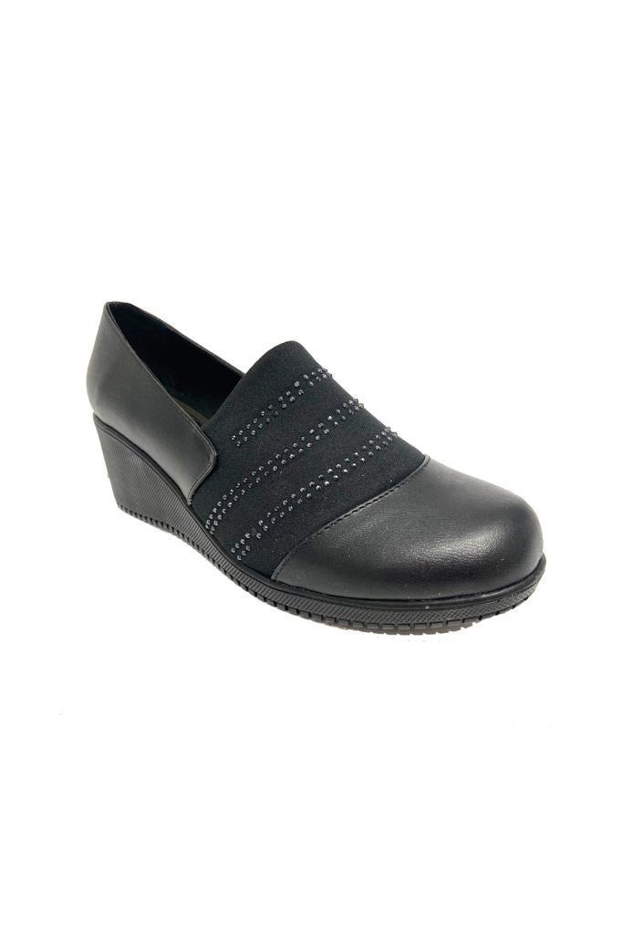 Sdf D-08 Deri Trend Fashion Dolgu Topuklu Kadın Ayakkabı