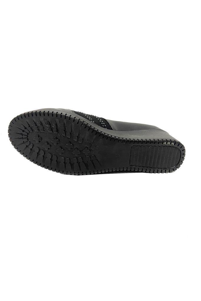 Sdf D-08 Deri Trend Fashion Dolgu Topuklu Kadın Ayakkabı