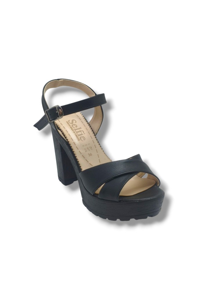 Selfie 4280-26 Cilt Çapraz Bant Platform Topuk Fashion Kadın Sandalet(11cm)