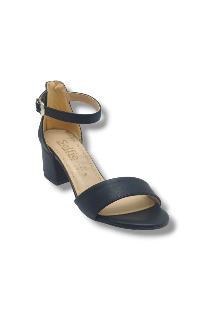 Selfie 4601-26 Cilt Tek Bant Orta Topuk Fashion Kadın Sandalet(5,5cm)