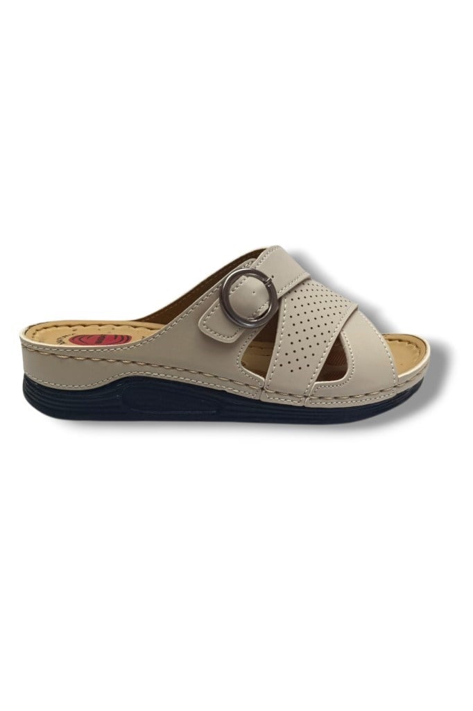 Serra 1161-26 Anatomik Masaj Taban Kemer Tokalı Kadın Terlik