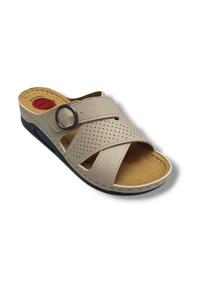 Serra 1161-26 Anatomik Masaj Taban Kemer Tokalı Kadın Terlik