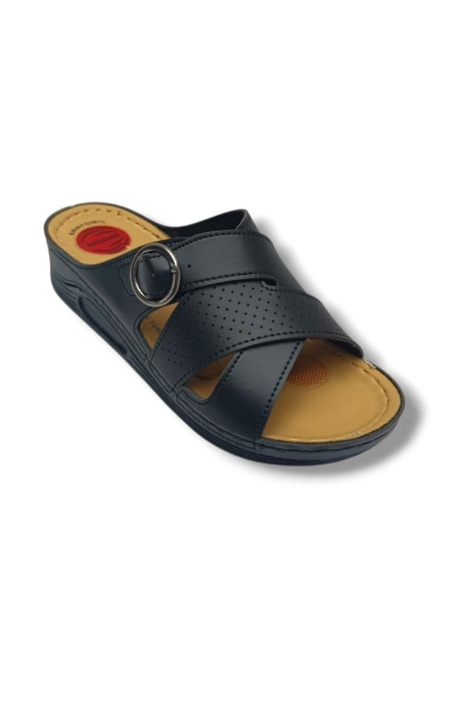 Serra 1161-26 Anatomik Masaj Taban Kemer Tokalı Kadın Terlik