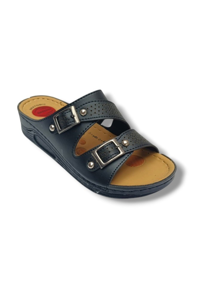 Serra 1162-26 Anatomik Masaj Taban Çift Tokalı Kadın Terlik