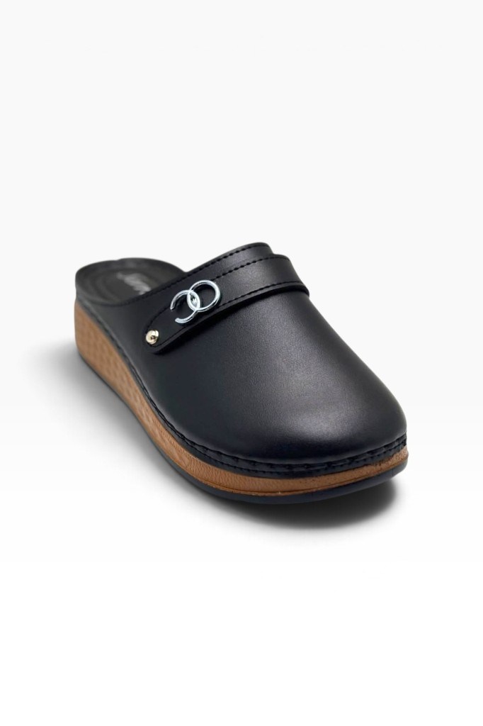 Serra 1660-27 Cilt Kemerli Halka Tokalı Anatomik Sabo Kadın Terlik