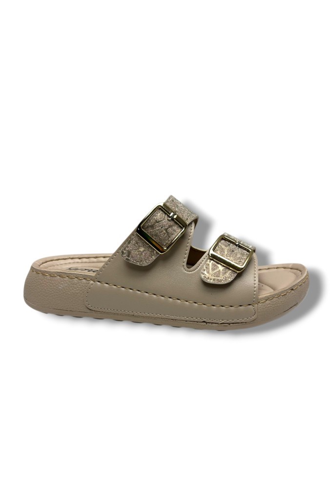 Serra 4005-1-26 Sİimli Baskı Deri Çift Tokalı Anatomik KadınTerlik