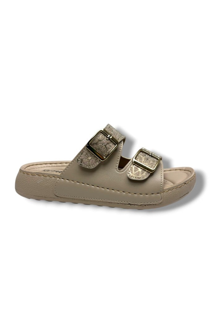 Serra 4005-1-26 Sİimli Baskı Deri Çift Tokalı Anatomik KadınTerlik