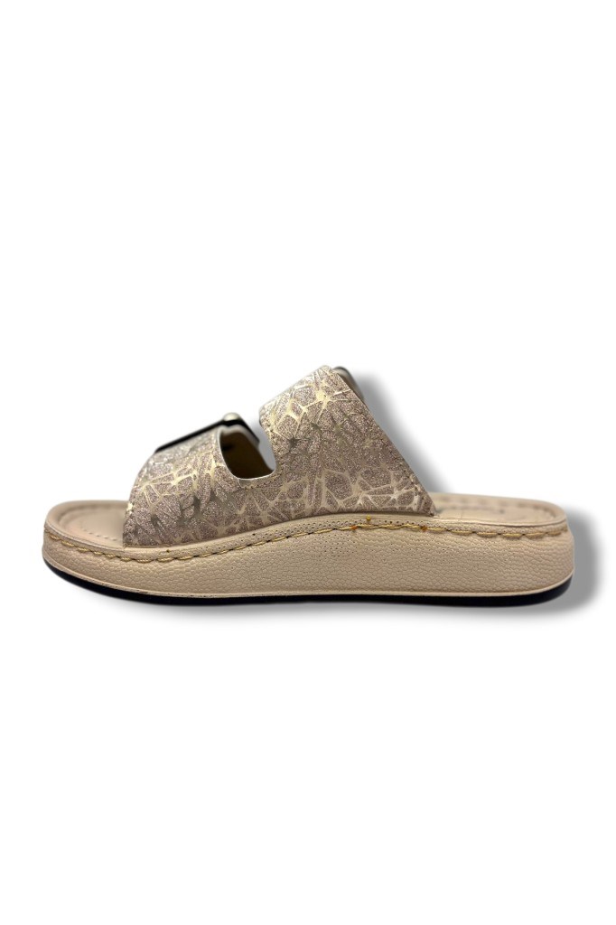 Serra 7000-1-26 Simli Baskılı Deri Çift Tokalı Anatomik KadınTerlik