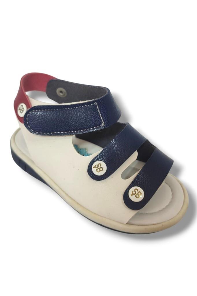 Şirinbebe 1552-20 Anatomik Tek Cirtli Erkek Çocuk Sandalet Lacivert Beyaz 21-25