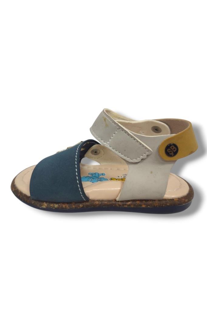 Şirinbebe 1553-20 Anatomik Yıldız Desen Cirtli Bebek Erkek Çocuk Sandalet Sari Gri 18-20