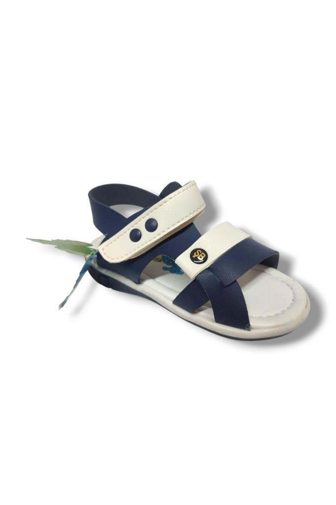 Şirinbebe 1564-20 Anatomik 3 Bant Kemer Tokalı Erkek Çocuk Sandalet Lacivert Beyaz 18-20