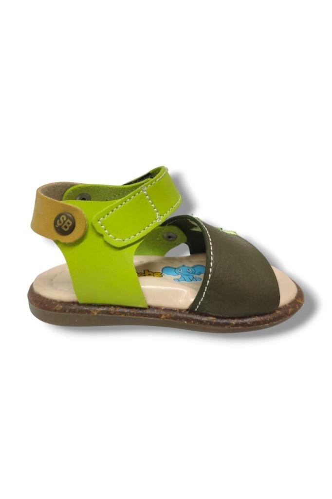 Şirinbebe 1566-20 Anatomik Yıldız Desen Cirtli Erkek Çocuk Sandalet Haki Yeşil 18-20