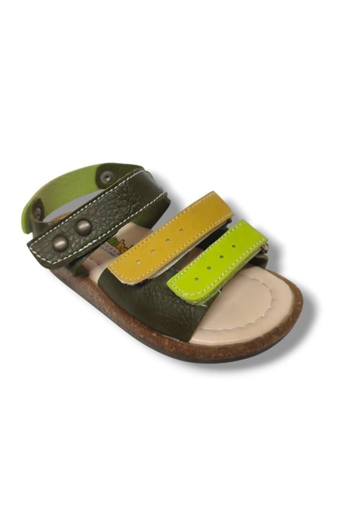 Şirinbebe 1589-20 Anatomik 3 Cırt Bant Erkek Çocuk Sandalet Yeşil Sari 21-25