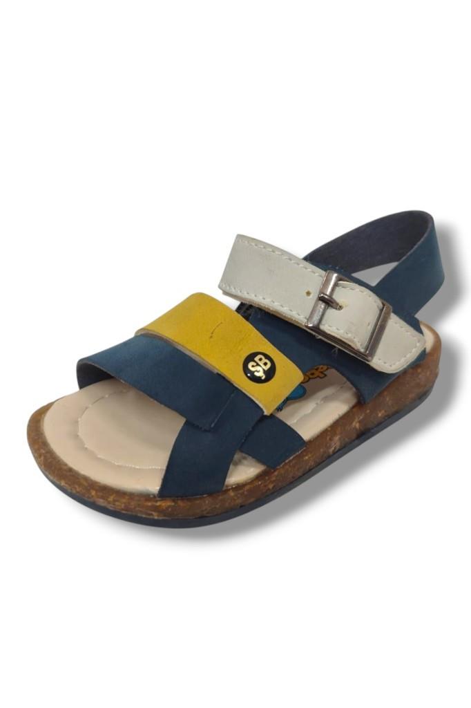 Şirinbebe 1594-20 Anatomik 3 Bant Kemer Tokalı Erkek Çocuk Sandalet Lacivert Sari 21-25