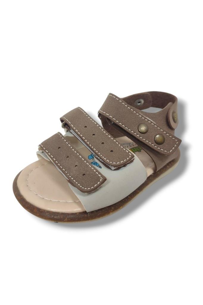 Şirinbebe 1603-20 Anatomik 3 Cirt Bant Erkek Çocuk Sandalet Lacivert Bej Kahveregi 18-20