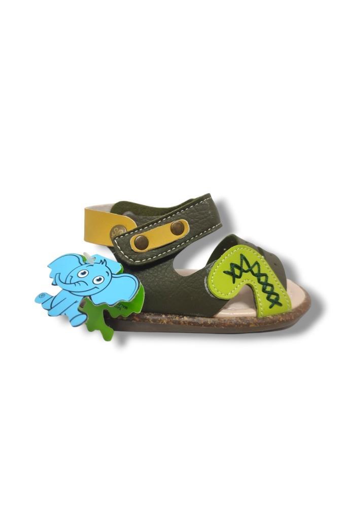 Şirinbebe 1627-20 Anatomik Dikiş Cırtlı Bebek Erkek Sandalet Haki Yeşil 18-20