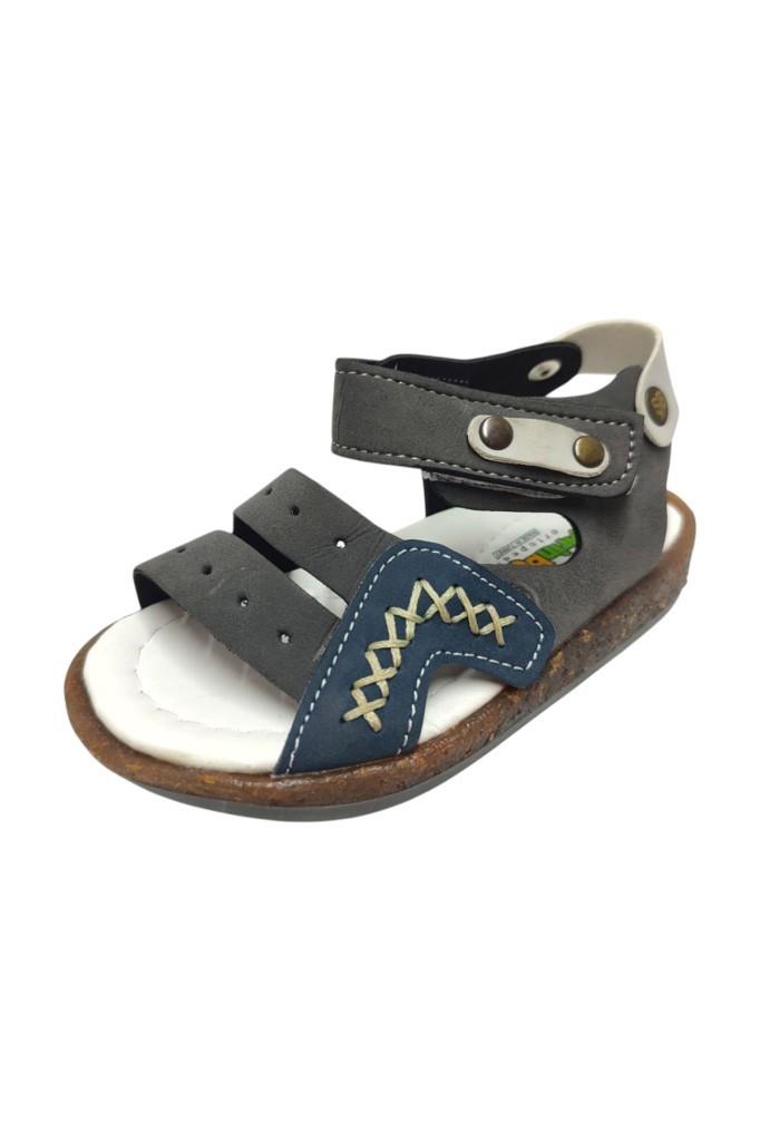 Şirinbebe 1718-20 Dikiş Cırtlı Erkek Çocuk Sandalet Füme Lacivert 21-25