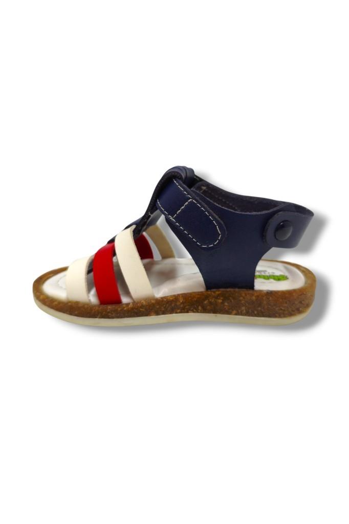 Şirinbebe 3019-20 3 Şeritli Cırt Bant Erkek Çocuk Sandalet Lacivert Kırmızı 21-25