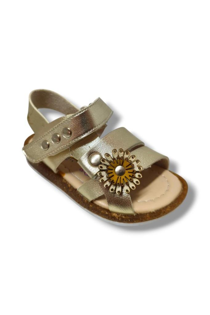 Şirinbebe 3027-20 Yan Çiçekli Cırtlı Kız Çocuk Sandalet 21-25