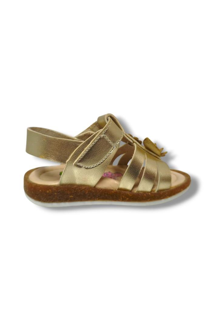 Şirinbebe 3066-20 Çift Çiçekli Cırtlı Kız Çocuk Sandalet