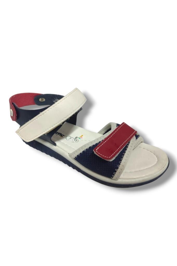 Şiringenç 1539-20 Anatomik Çirt Bant Örgü Kumaş Erkek Çocuk Sandalet Lacivert Kırmızı 31-36