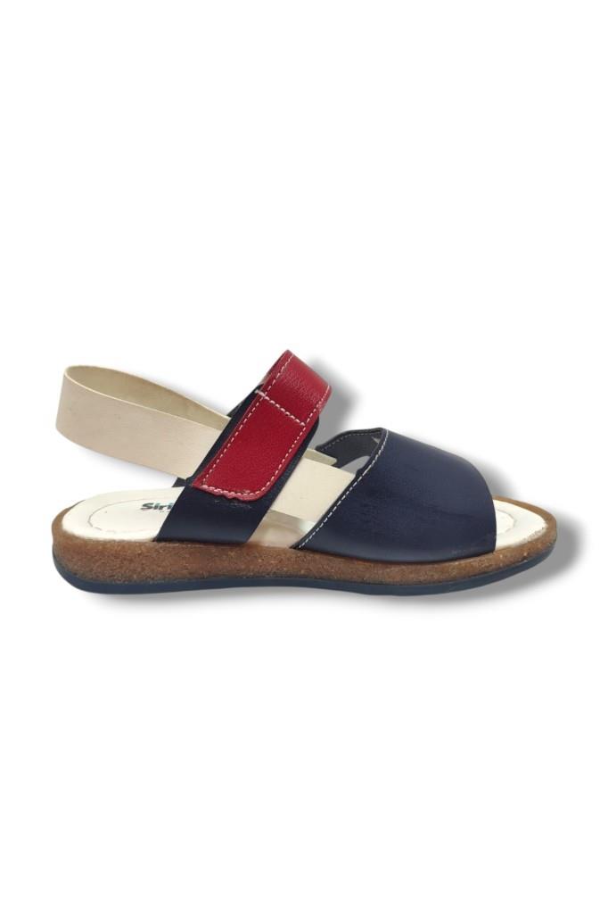 Şiringenç 1680-20 Anatomik Yıldız Desen Cırtlı Erkek Çocuk Sandalet Lacivert Beyaz 31-36