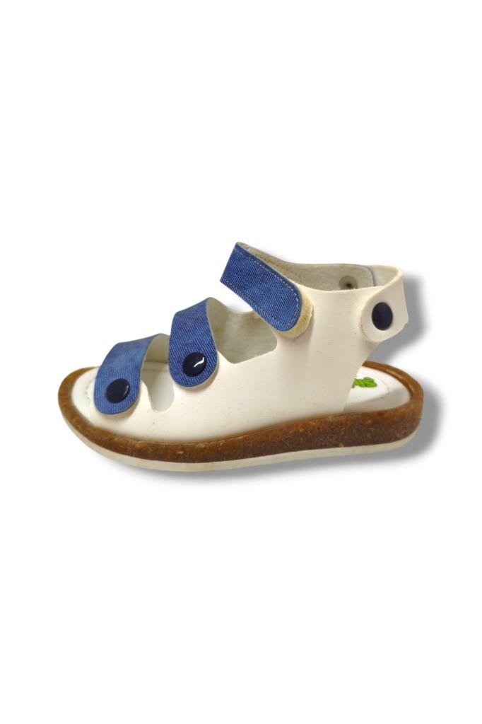 Şiringenç 3049-20 3 Bant Erkek Çocuk Sandalet Beyaz Mavi 21-25