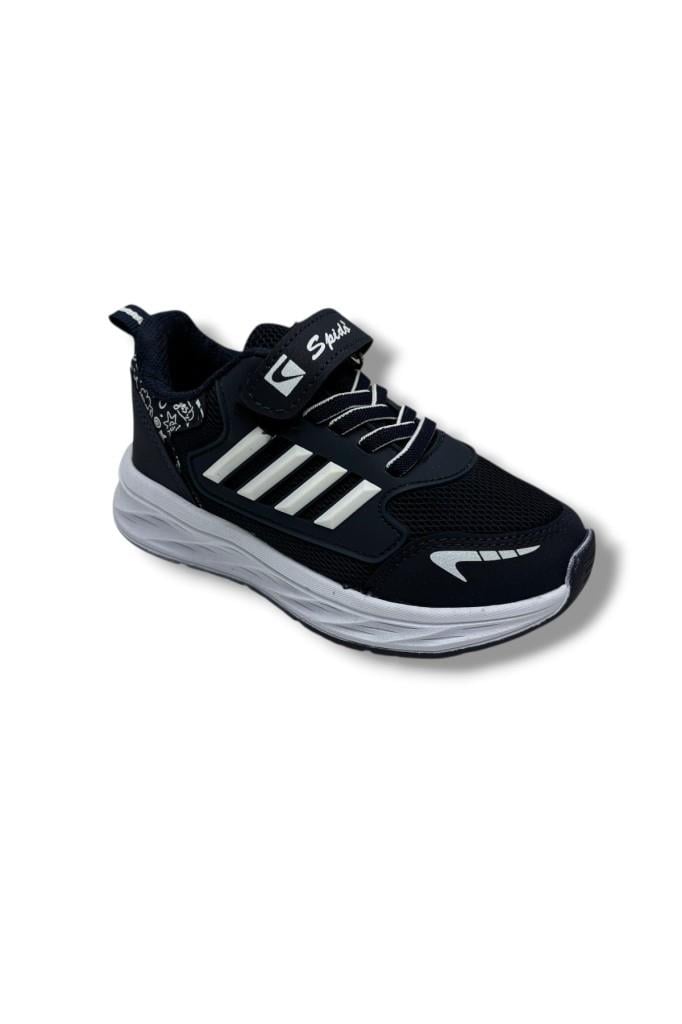 Spido Kids 017-26 Anorak Deri Anatomik Cırtlı Çocuk Sneaker Lacivert Beyaz 31-35
