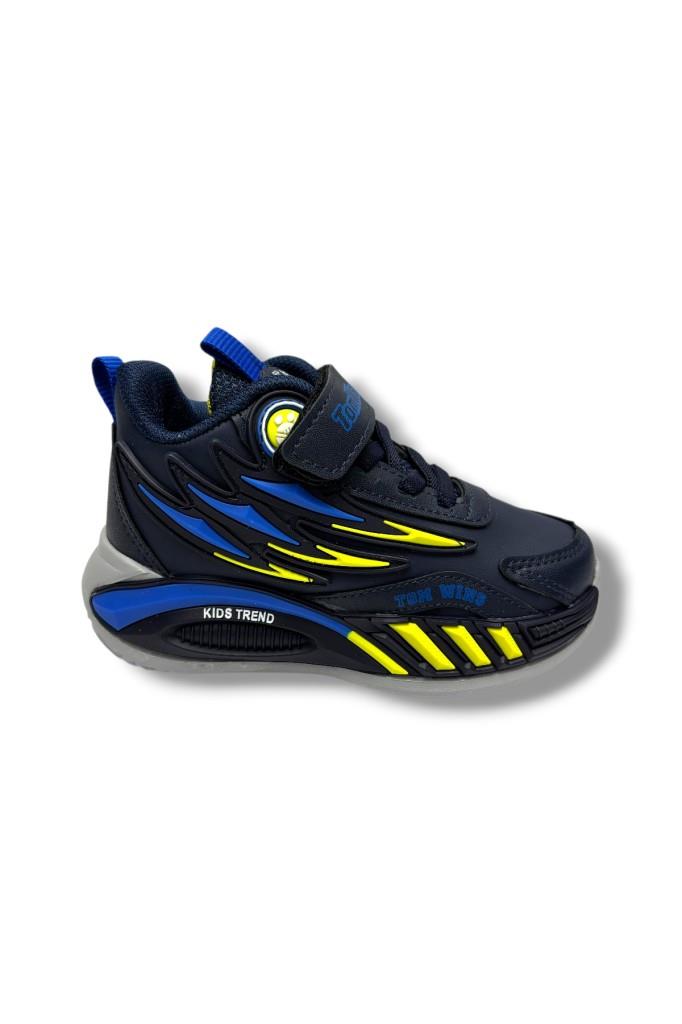 TomWins 004-26 Cilt Deri Anatomik Cırtlı  Çocuk Sneaker Laci Sax Sarı 26-30