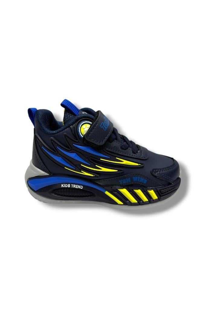 TomWins 004-26 Cilt Deri Anatomik Cırtlı  Çocuk Sneaker Laci Sax Sarı 26-30