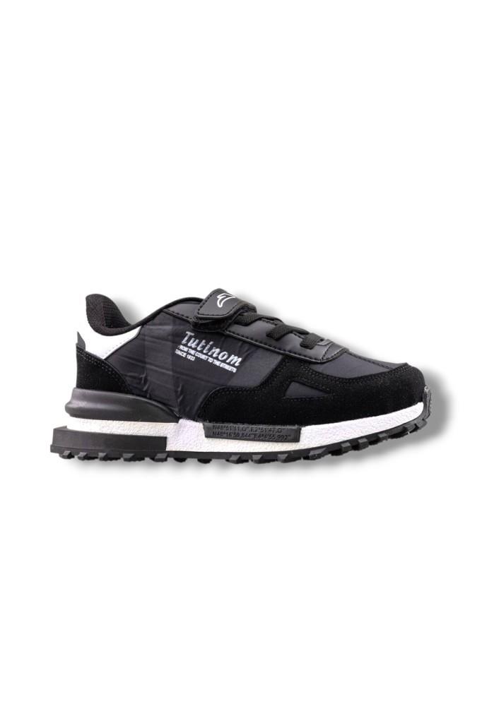Tutinom 807-26 Anatomik Paraşüt Kumaş Çocuk Sneaker Siyah Beyaz 31-35
