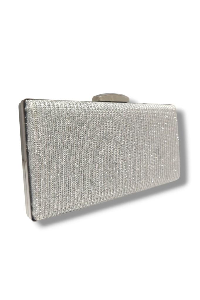 Varol 273-25 Çupra Simli  Kumaş Çelik Kasa Abiye Çanta